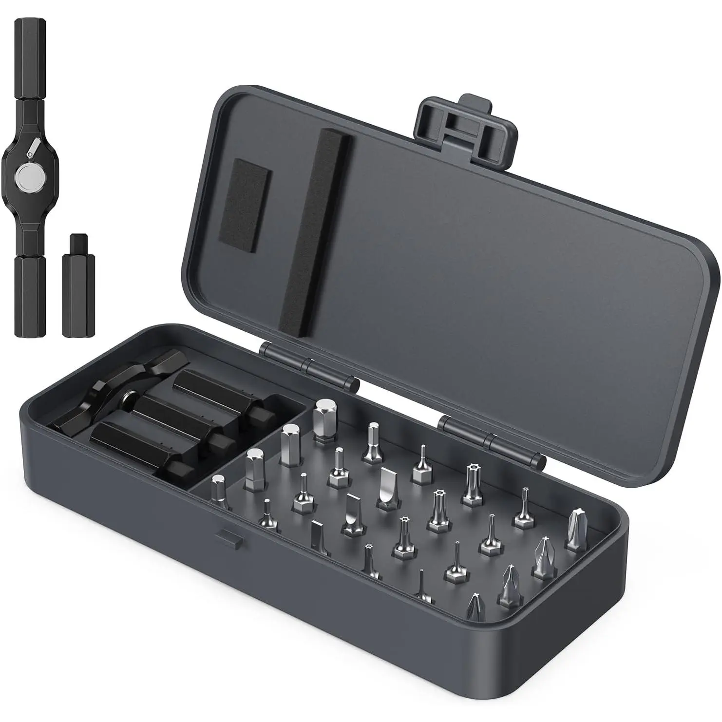 24 in 1 Magnetic Screwdriver Set, DIY Ratchet Mini Screwdriver Set, Multi Bit Magnetic Drive Set with Detachable Ratchet Handle, Precision Repair Tool Kit for PC Furniture Bicycles