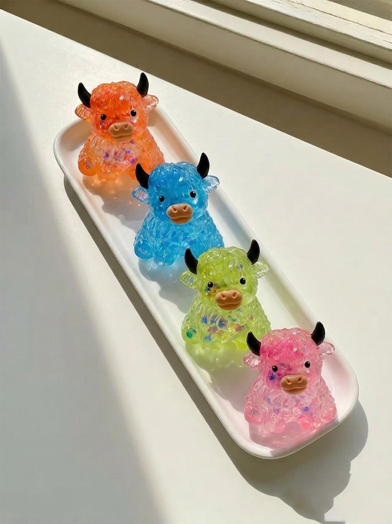 Highland Cow Squishy Mini Cute Animal Squeeze Toy Slow Rising Sensory Fidget Stress Ball for Anxiety Relief Kawaii Squishy Toy TikTok Trending Cute Decompression Toy Gift for Cow Lover Party Favor Easter Basket Stuffer