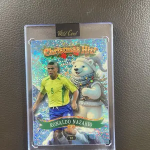 Wild Card Ronaldo Nazario Christmas Hit SPARKLE POLAR BEAR 1/1- Collectible Trading Card Featuring Vibrant Design