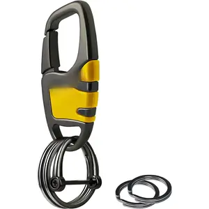 Clip  Key Chain Hooks with 4 Heavy Duty Key Rings and 1 D Ring,Carabiner  for Men and Women