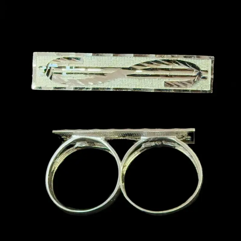 $ Money Symbol 2 Finger Ring Silver (5.3g)