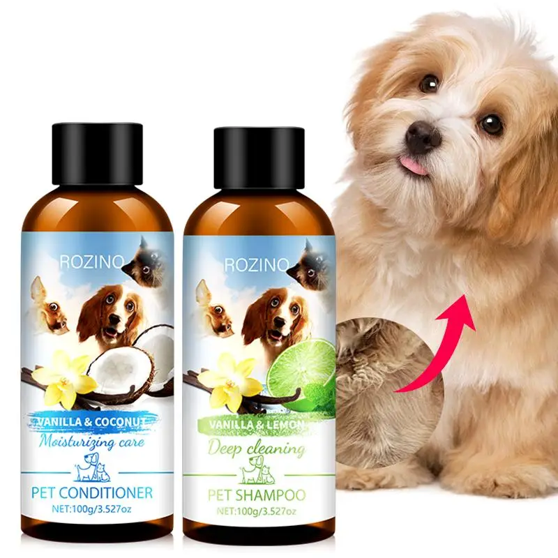 Pet Hair Care Shampoo & Conditioner, 2 Counts/set Pet Hair Gentle Care Shampoo & Conditioner, Pets Hair Care Product for Dogs & Cats