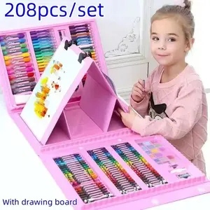 208pcs Art Painting Set Watercolor Markers, Colored Pencils, Crayons & Pastels for Kids/Adults, Paint Pens Set,Perfect Gift for Boys and Girls Easter, School, Drawing Beginners Christmas Gifts