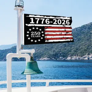 Double-sided American 250th Anniversary Patriotic Backdrop 4th of July Independence Day Party Decor Large USA Flag Banner 1776-2026 Photo Booth Prop for Celebration Events Photography Supplies