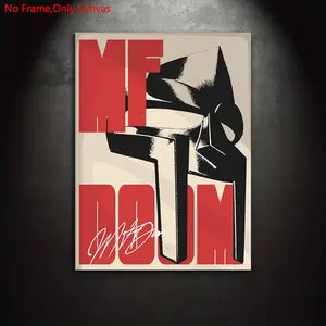 1 Piece/Set Frameless Canvas Print Poster, Minimalist Style Art, Modern Art Design, Rapper MF DOOM, Perfect gift for hip-hop culture enthusiasts, ideal for home and wall decor, Artwork