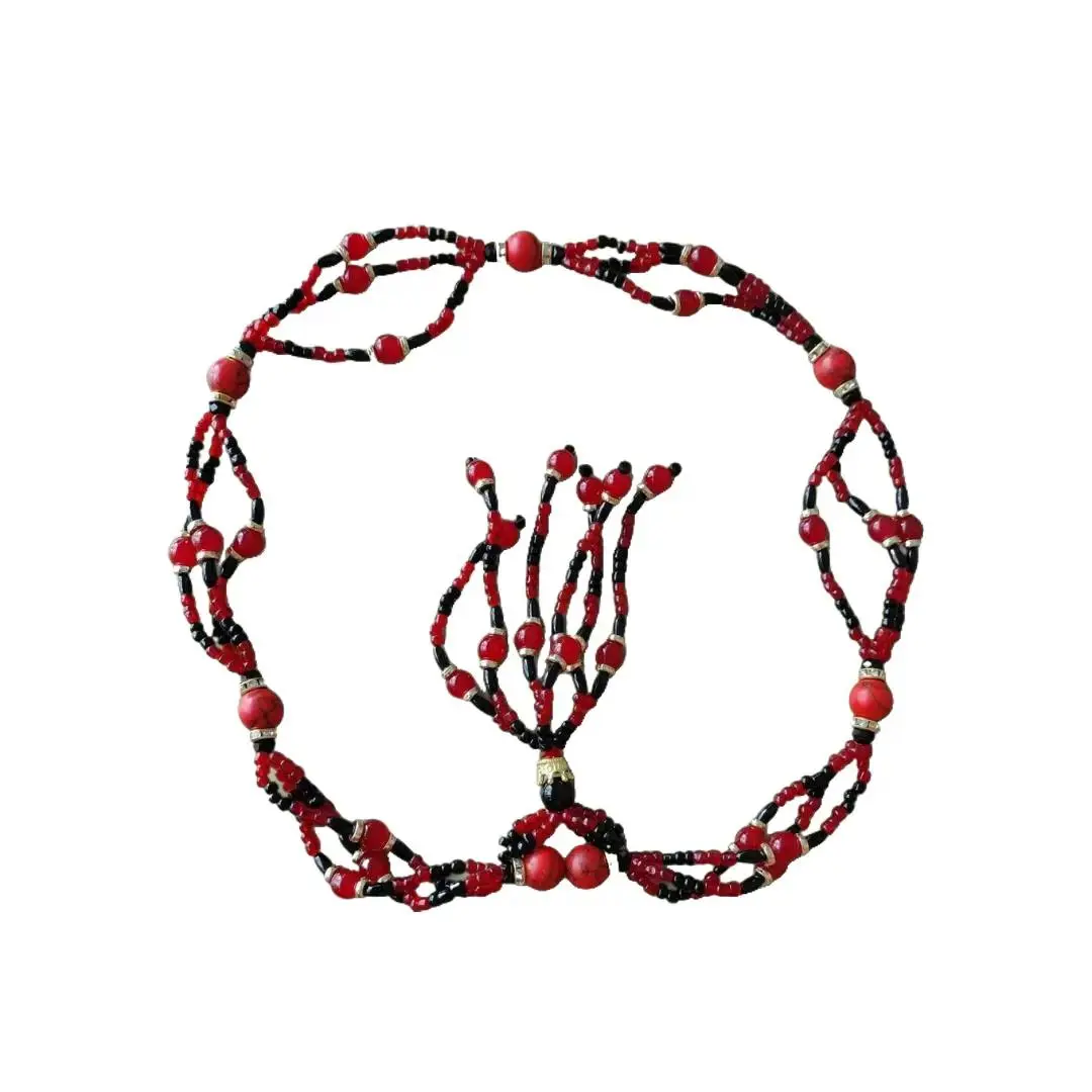 Mazo of Elegua  Red & Black Beaded Orisha Spiritual Jewelry