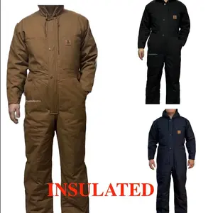 Men's Loose Fit Insulated Coverall with Full Body Protection and Multiple Pockets Casual Fabric Menswear Classic Uniforms - Clothes with hoodie