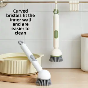 360 Curved Bristles Kitchen Brush for Inner Wall Cleaning Easy to Use and Maintain Essential Tool for Efficient Kitchen Maintenance