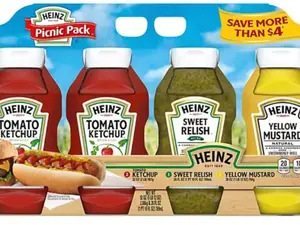 Heinz Picnic Pack 3 pk Flavor Sauce - Tomato Ketchup Sweet Relish Yellow Mustard Condiments for Picnics