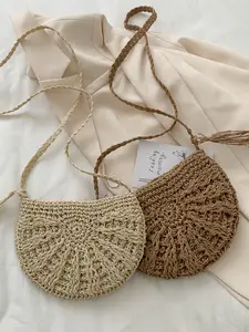 Women's Boho Style Braided Design Crossbody Bag, Fashionable Solid Color Shoulder Bag for Daily Used, Casual Trendy Versatile High-quality Daily Commuting Bag, Handbag Shoulder Purse, Boho Work Bags