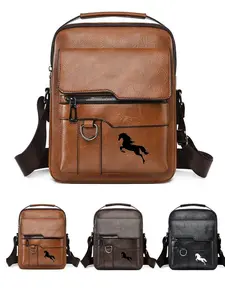 New Men's Crossbody Bag, Vintage Business Handbag, Adjustable Shoulder Strap, Large Capacity, Durable Leather, Perfect for Office & Travel, Shoulder Messenger Bag