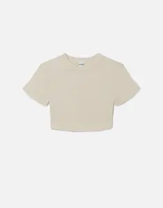 Cropped 60s Slim Tee - Vintage White