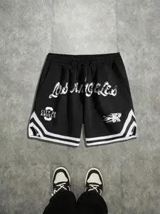 Men's Regular Fit Los Angeles Print Graphic Shorts, Casual Comfy Breathable Shorts for Summer, Men's Bottoms for Daily Wear