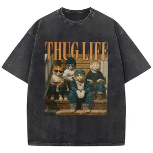 THUG LIFE CAT Shirt | Trending Meme Funny Cat Gang Vintage Shirt, Funny Cat Meme Shirt, Sarcastic Tee, Funny Gang Tee, Cat Shirt, Meme T-Shirt