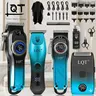 LQT Men's 5-in-1 Professional Smooth Hair Clipper & Trimmer Set - Barber Equipment with Adjustable T-Blade, Detail Tool, Electric Face Shaver, Nose Hair Tool, Cordless LED Display, USB Rechargeable Grooming Kit, Cool Gifts for Guys (Christmas, Birthday)