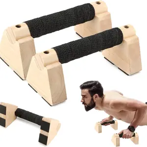Wooden Home Push-Up Stand, Handstand Training Equipment, Wooden Calisthenics Bar, Single Bar, Push-Up Handle, Men's Fitness Gear
