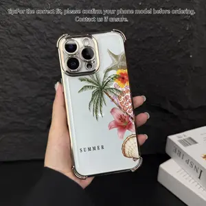Summer refreshing coconut shell phone case, four corner airbag safety and anti fall, skin friendly TPU material, suitable for iPhone 17 Pro Max, 16 Pro Max, 15 Pro, 14, 13, 12, 11 and Samsung Galaxy S26, S25, S24, S23, S22 series summer phone cases. A203