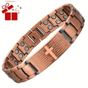 TimelessHalo Copper Cross Magnetic Men Women Bracelet - Adjustable Sizing Tool, Jewelry Gift for Him, Stylish Accessory with Health Benefits, Comfortable Wear, and Durable Construction health benefit comfortable wear