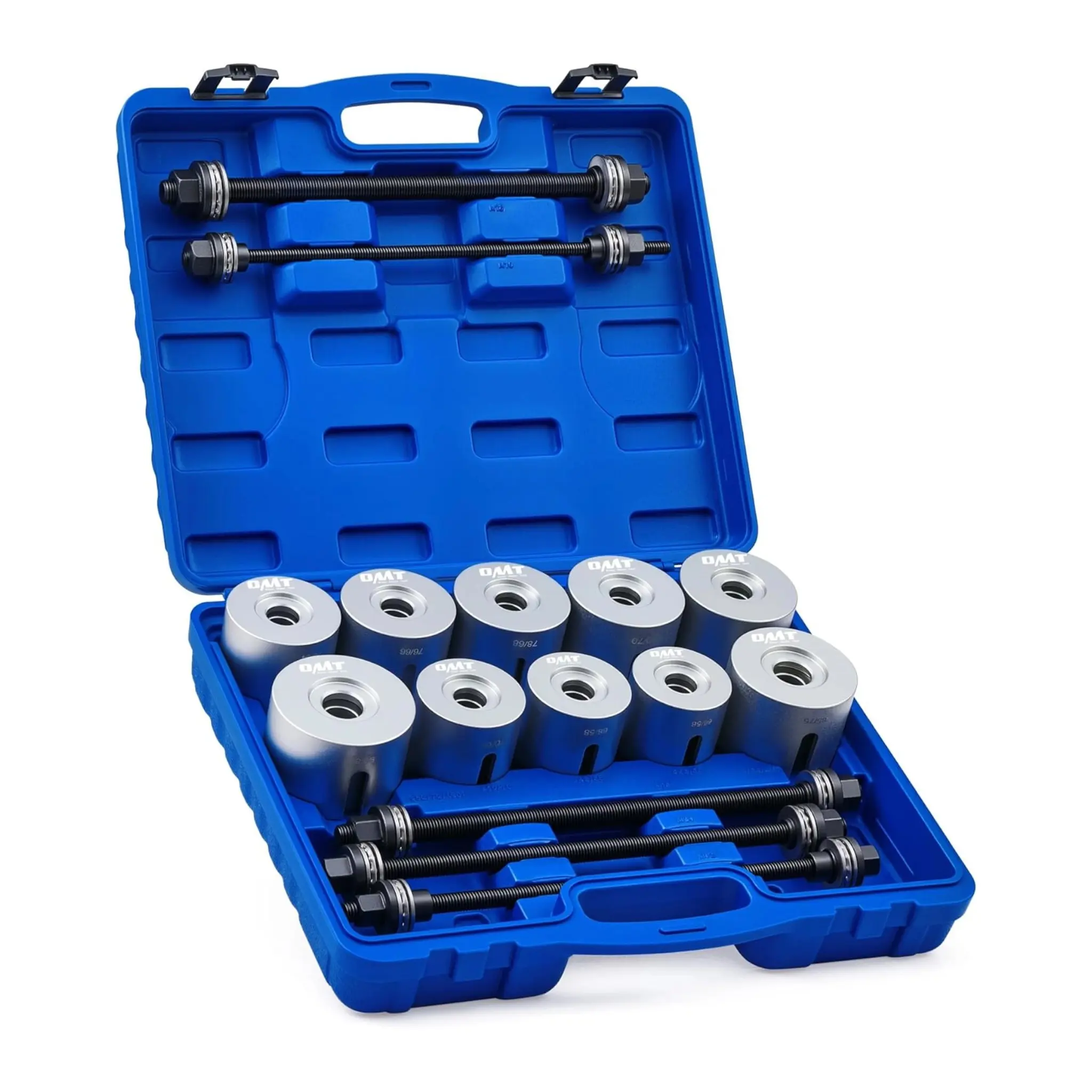 Orion Motor Tech Bushing Press Kit, 27pc Pull and Press Sleeve Kit for Most LCV HGV Engine Cars Vehicles, Universal Seal Bearing Bushing Removal Installation Tool Kit 5 Pulling Spindles with Nuts Case, Hardware Heavy Duty
