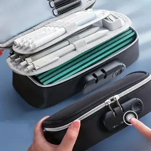 Portable 3 Layer Large Capacity Pencil Case, 1 Count Multi-functional Storage Space Pencil Case, Stationery Storage Box for School & Office, Stationery Supplies