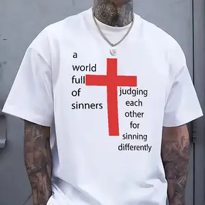 A World Full Of Sinners Judging Each Other Christian Quote Men's T-Shirt