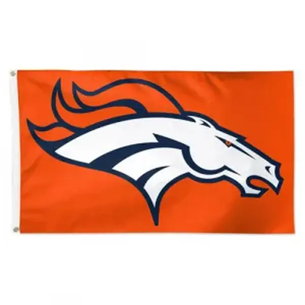 Denver Broncos Tall Pole Hanging Banner - 3x5 ft/90x150 cm Lightweight Polyester Flag, Logo Printing, Rectangular, Fade Resistant, Machine-Washable Sports Collectible for Diehard Football Fans (Indoor/Outdoor Gift)