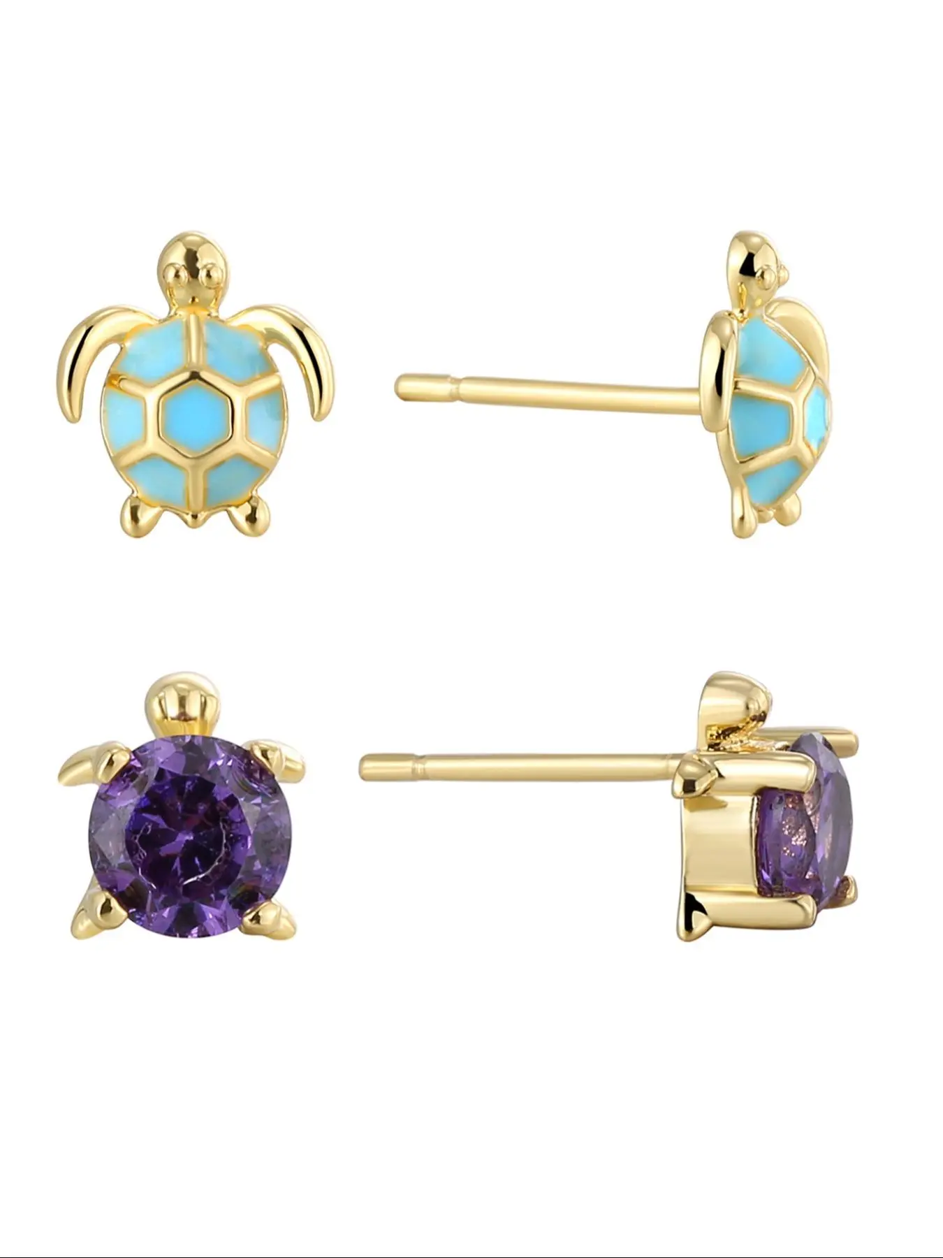 Cute Turtle Design Stud Earrings, Rhinestone Decor Stud Earrings, Fashion Jewelry Accessories for Women, Elegant All-match Fashion Accessories for Daily Wear