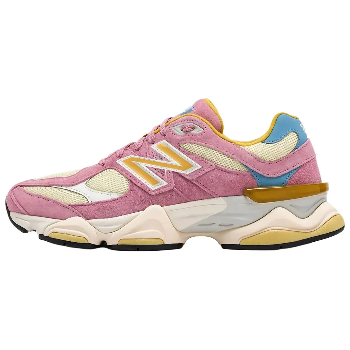 NEW BALANCE 9060 Women's Pink Suede Sneaker, Lightweight Cushioned Casual Walking Shoes for Everyday Wear