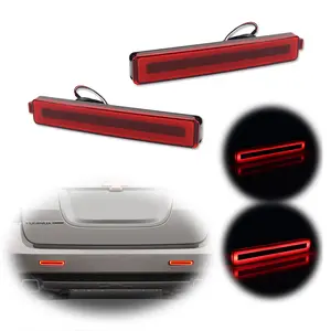 2pcs Red LED Rear Bumper Reflector Tail Brake lamps Lights For Cadillac CTS Buick Enclave,Replace OEM GM2830101, 25805313