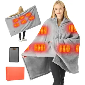 Heated Blanket Battery Operated, 20000mAh Battery 7.4V Fast Heating Blanket Portable Heated Shawl, Cordless Rechargeable Heated Shawl 3 Temperature Setting