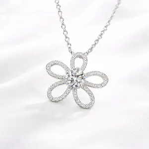Floretta Moissanite Necklace S925 1.0 CT - Round Cut - Lore Jewelry