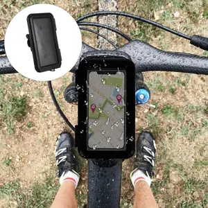 Waterproof Outdoor Bicycle Phone Holder, Durable Plastic Motorcycle Phone Mount, Compatible with Handlebars for Cycling and Riding Bike