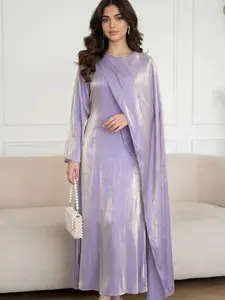 Elegant One-Piece Light-Sensitive Single-Shoulder Long Cape, Fashionable Party Abaya Dress, Versatile Evening Gown for Events Formal Wear