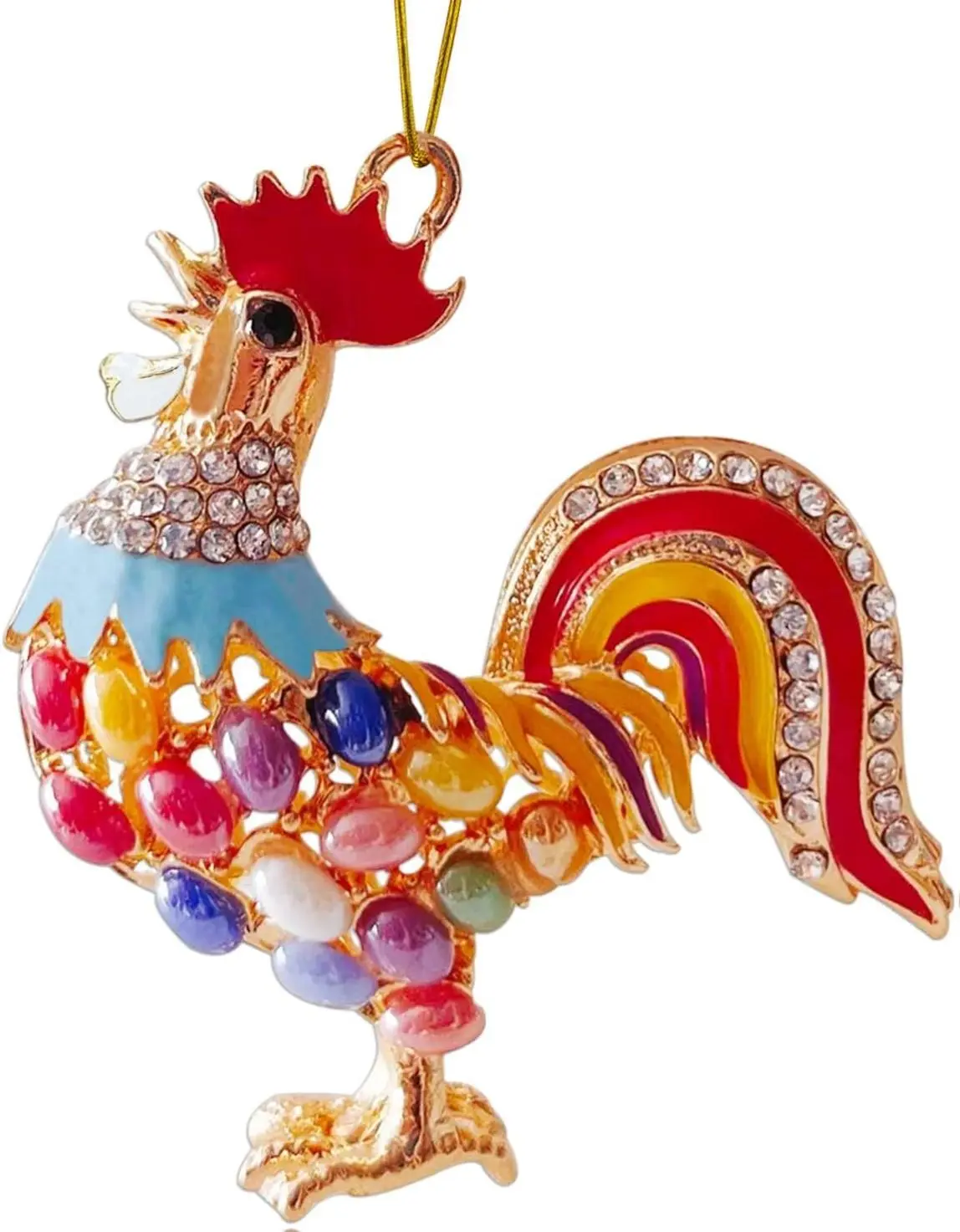 Chicken Christmas Ornaments 2025, Chicken Ornaments for Christmas Tree, Rooster Ornament with Rhinestones, Chicken Decorations,Gifts for Chicken Lovers