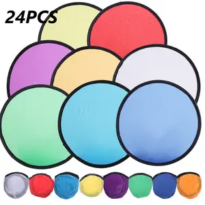 Foldable Flying Disc Fans Bulk with Bags – 9.8 Inch DIY Sublimation Handheld Cooling Fan & Beach Flying Disc 2-in-1 – Summer Outdoor Games Activities, Birthday Wedding Party Favor
