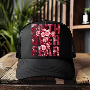 DTF Hat Patch - Faith Over Fear Roses