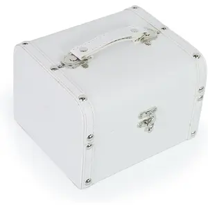 DreamsEden Small Wooden Treasure Box, White Decorative Vintage Chest Jewelry Keepsake Storage Box for Kids Girls Gifts Wedding Home Decor