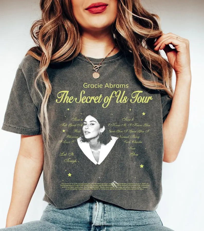 Gracie Abrams Music Concert Tour 2024 Shirt, The Secret Of Us Tour 2024 Album Shirt, Funny Gra.cie Abrams Tour Merch Shirt, Vintage Tee