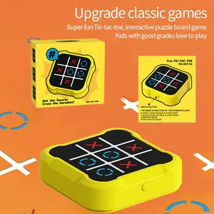 3-in-1 Super Tic-Tac-toe toy, multi-functional intelligent electronic chessboard, children's educational game, rechargeable portable digital Tic-Tac-toe quick attack game, ideal gift for both children and adults