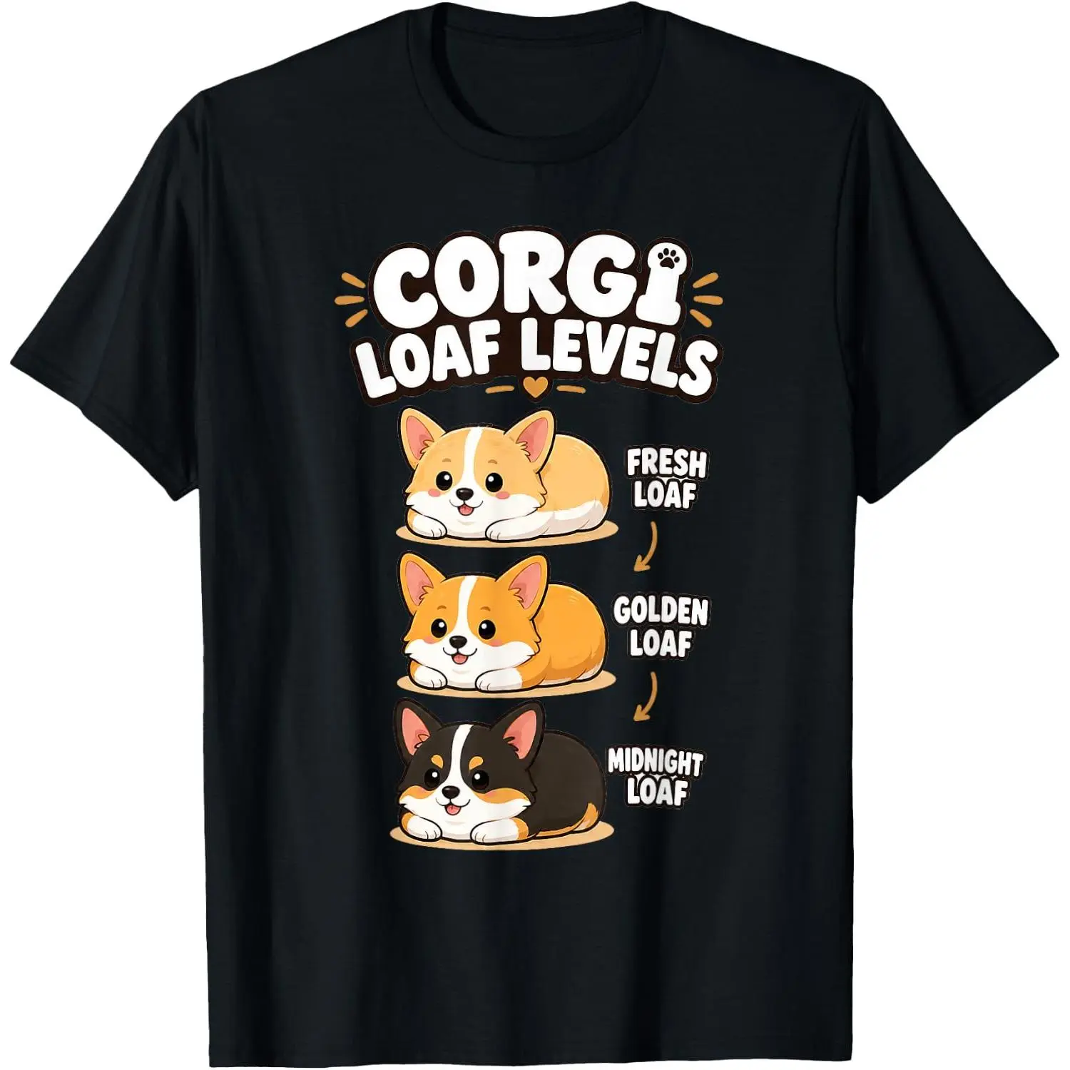 Corgi Shirt Loaf Levels Funny Dog Bread Meme Art Corgi T-Shirt