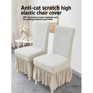 SearchI Dining Room Chair Covers Slipcovers Set of 4, Spandex Super Fit Stretch Removable Washable Kitchen Parsons Chair Covers Protector for Dining Room,Hotel