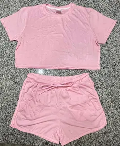 Women’s juniors crop top and shorts set sublimation blank Womenswear Comfortable