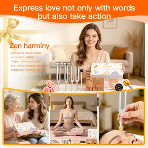 Mother’s Day Gifts Resonance Tuning Forks for Healing Set- Includes(528Hz, 432Hz, 136.1Hz, 128Hz), with Vegan Leather Pouch &Activator, for Chakra Balance/Sound Therapy/Yoga/Meditation/Stress &Relaxation
