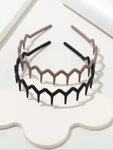 3pcs/2pc/4pcs Wave Hairbands with Teeth, Wide Leopard Print Simple Durable Non-Slip, Suitable for Face Washing Skincare, Women Men Hair Accessories, Zigzag Headband