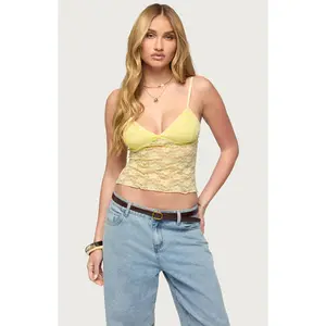 Edikted Women's Eira Sheer Lace Tank Top
