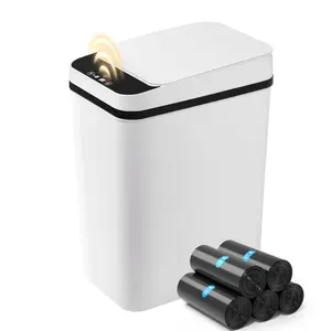 Bathroom Garbage Can with Lid, 2.6 Gallon Diaper Trash Can, Automatic Trash Cans Touchless, Slim   Commercial Trash Can for Bedroom, Bathroom, Office, Living Room, Toilet, RV