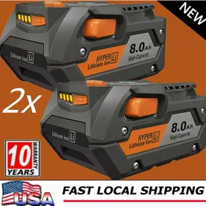 2025new 2Pack for Ridgid R840087 8.0Ah Lithium Battery Rigid 18Volt R840085 Power Tools