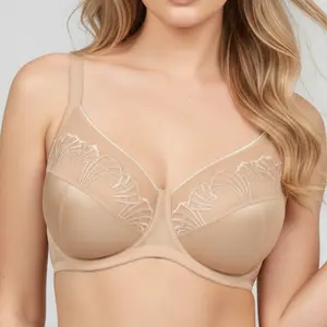 HSIA Pearl Shimmer Unlined Full Coverage Comfort Plus Size Underwire Bra for Women