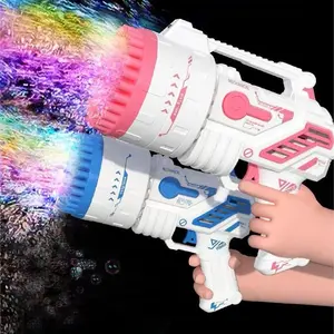 Bubble Machine Gun for Kids - 5000+ Bubbles Per Minute with Colorful LED Lights, Automatic Bubble Blower for Outdoor Party, Birthday, Wedding, Summer Fun Toys, Perfect Party Favors Gifts for Boys Girls 4-12