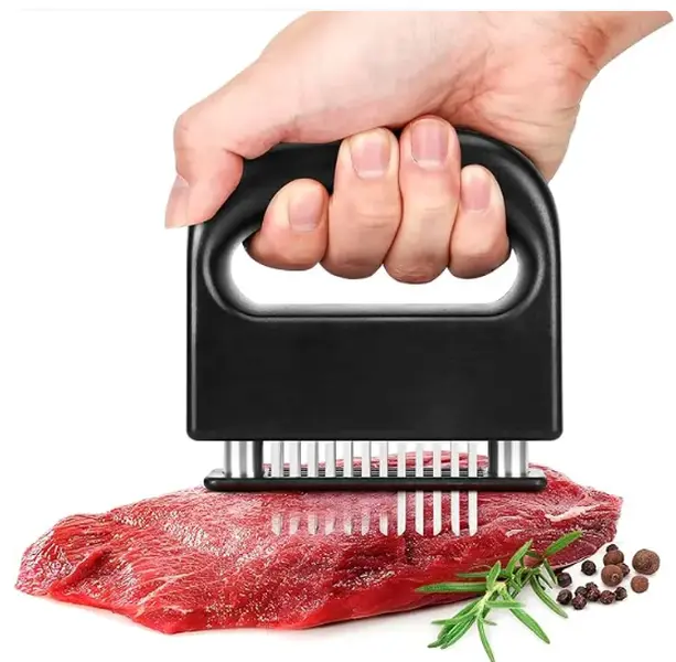 Meat Tenderizer with 48 Stainless Steel Ultra Sharp Needle Blades Heavy Duty Cooking machine for Tenderizing Beef, Turkey, Chicken, Steak, Veal, Pork, Fish etc